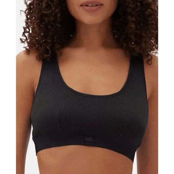 Lot of 2 GapBody NWT size Small rib bralettes - black and maroon - Picture 2 of 7